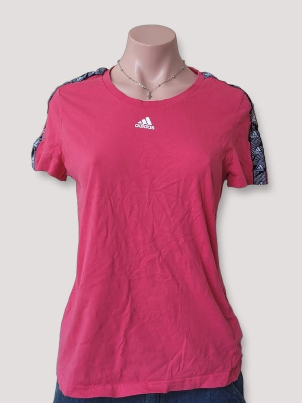 Blokecore Hot Pink Adidas Cropped Baby Tee Short Sleeve Graphic Top L